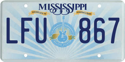 MS license plate LFU867