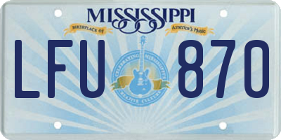 MS license plate LFU870