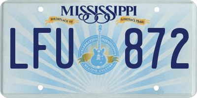 MS license plate LFU872