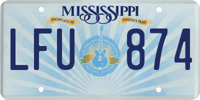 MS license plate LFU874