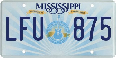 MS license plate LFU875