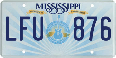 MS license plate LFU876