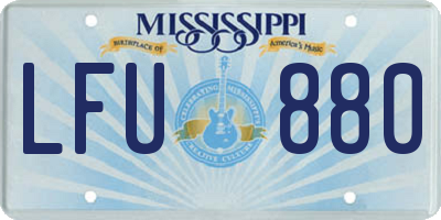 MS license plate LFU880