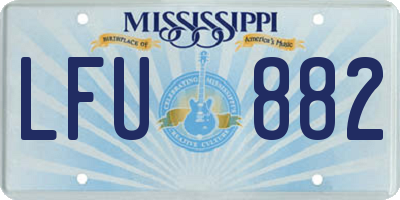 MS license plate LFU882