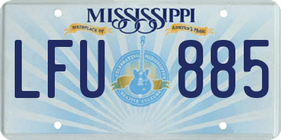 MS license plate LFU885