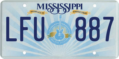 MS license plate LFU887