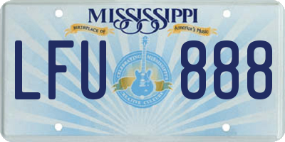 MS license plate LFU888