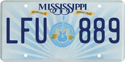 MS license plate LFU889