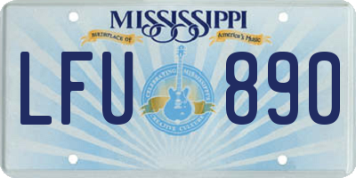 MS license plate LFU890