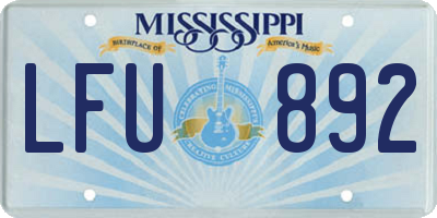 MS license plate LFU892
