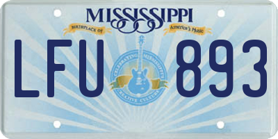 MS license plate LFU893