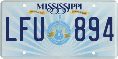 MS license plate LFU894