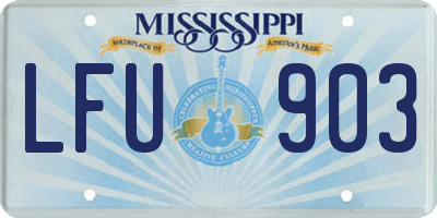 MS license plate LFU903