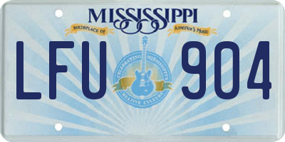 MS license plate LFU904