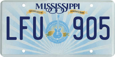 MS license plate LFU905