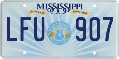 MS license plate LFU907
