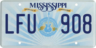 MS license plate LFU908