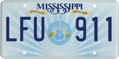 MS license plate LFU911