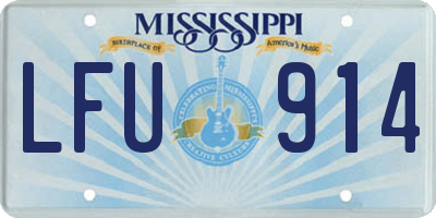 MS license plate LFU914