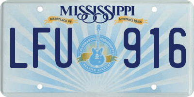 MS license plate LFU916