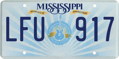 MS license plate LFU917