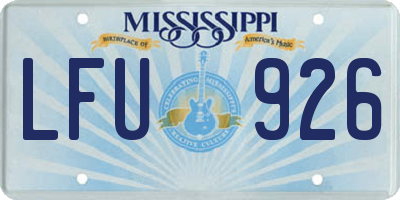 MS license plate LFU926