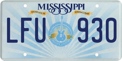 MS license plate LFU930