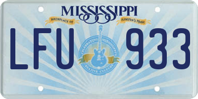 MS license plate LFU933