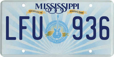 MS license plate LFU936