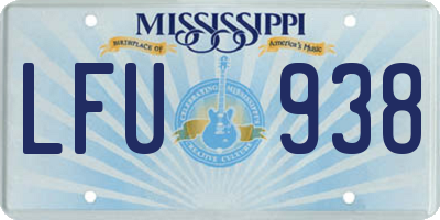 MS license plate LFU938