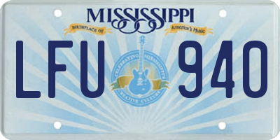 MS license plate LFU940