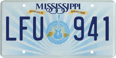 MS license plate LFU941