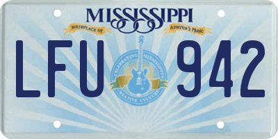 MS license plate LFU942