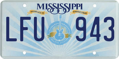 MS license plate LFU943