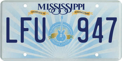 MS license plate LFU947
