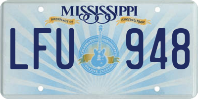 MS license plate LFU948