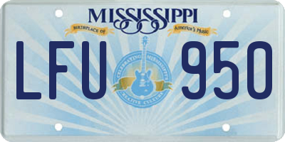 MS license plate LFU950