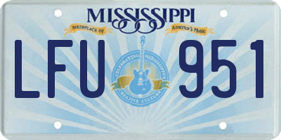 MS license plate LFU951