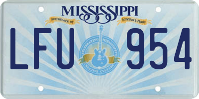 MS license plate LFU954