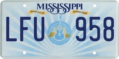 MS license plate LFU958