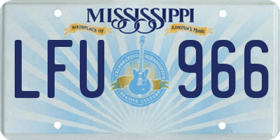MS license plate LFU966