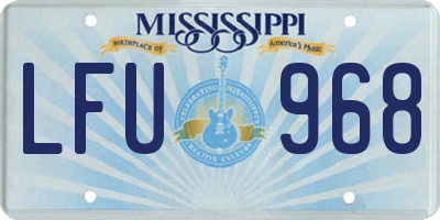 MS license plate LFU968