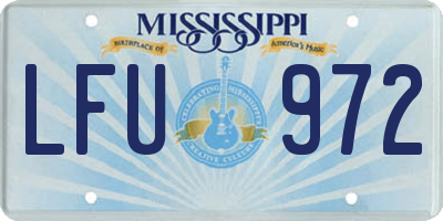 MS license plate LFU972