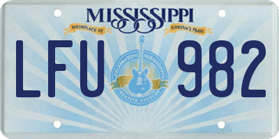 MS license plate LFU982