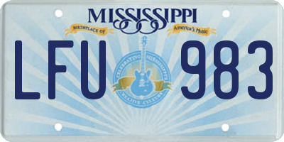 MS license plate LFU983