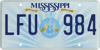 MS license plate LFU984