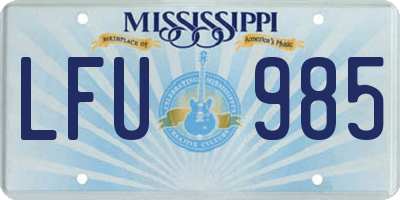 MS license plate LFU985