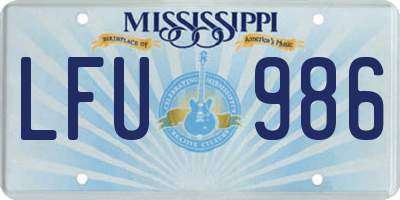 MS license plate LFU986