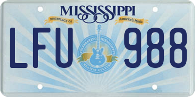 MS license plate LFU988