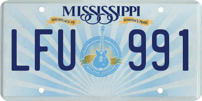 MS license plate LFU991